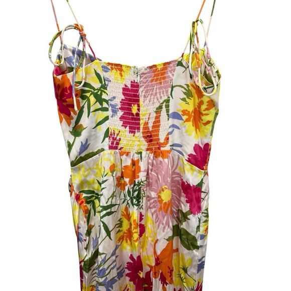 Reformation Marguerite in Fabrizia Floral Silk Satin Side Slit Midi Dress 6 - Picture 9 of 11